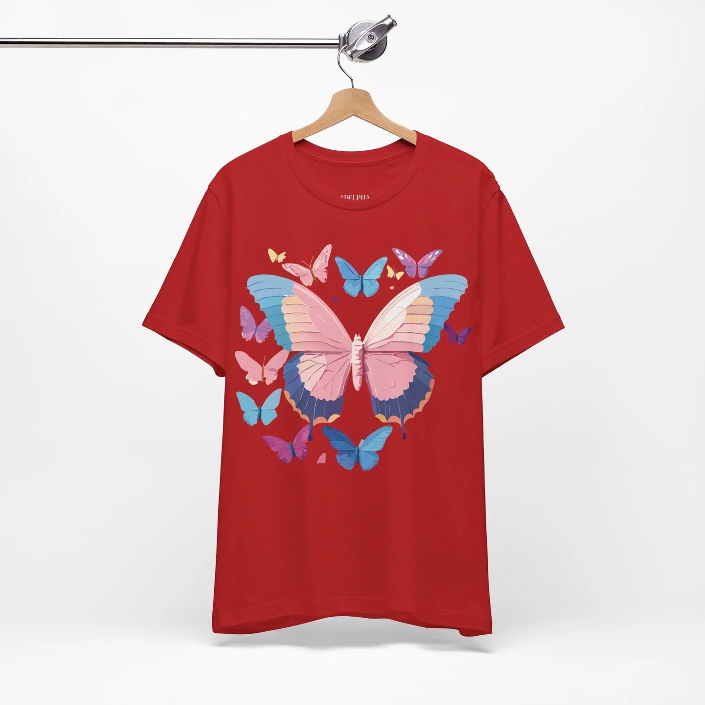 Butterfly Graphic Unisex 100 Cotton Lightweight Vintage Design Jersey Tee 110