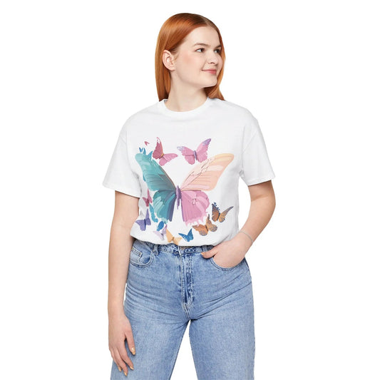 Butterfly Graphic Unisex 100 Cotton Lightweight Vintage Design Jersey Tee 109
