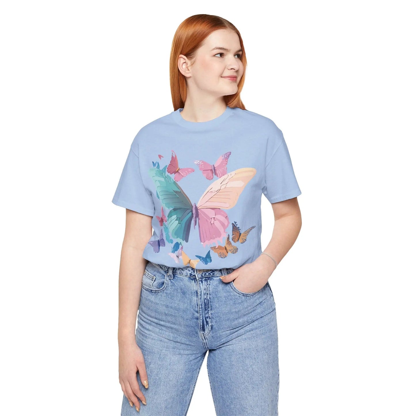 Butterfly Graphic Unisex 100 Cotton Lightweight Vintage Design Jersey Tee 109