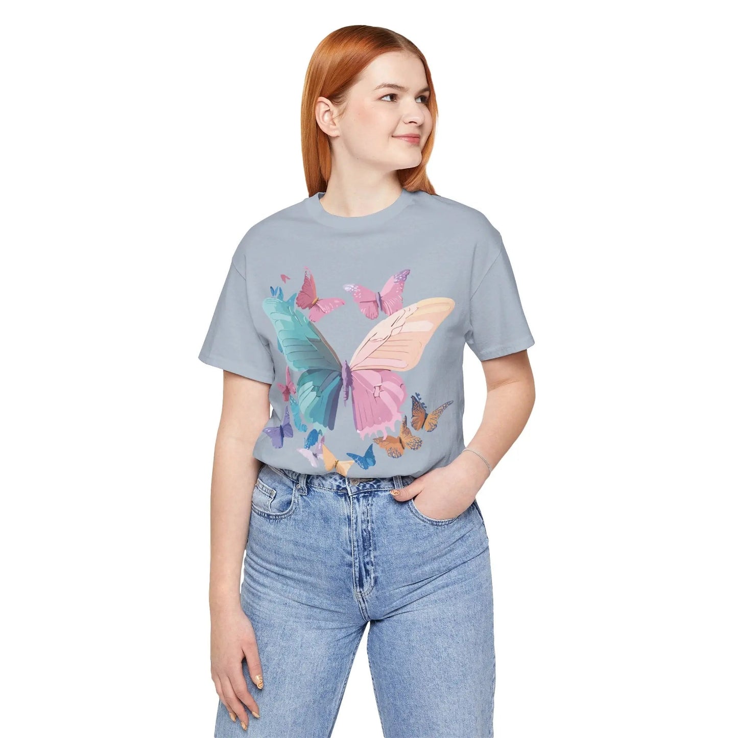 Butterfly Graphic Unisex 100 Cotton Lightweight Vintage Design Jersey Tee 109