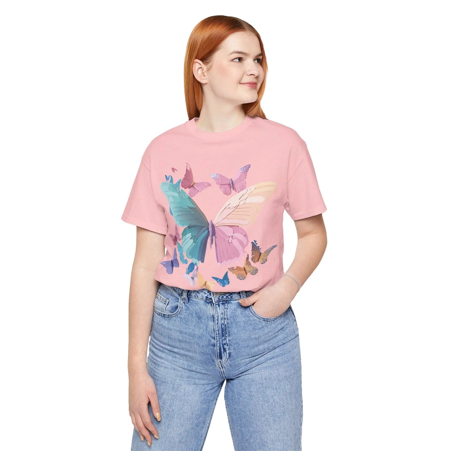 Butterfly Graphic Unisex 100 Cotton Lightweight Vintage Design Jersey Tee 109