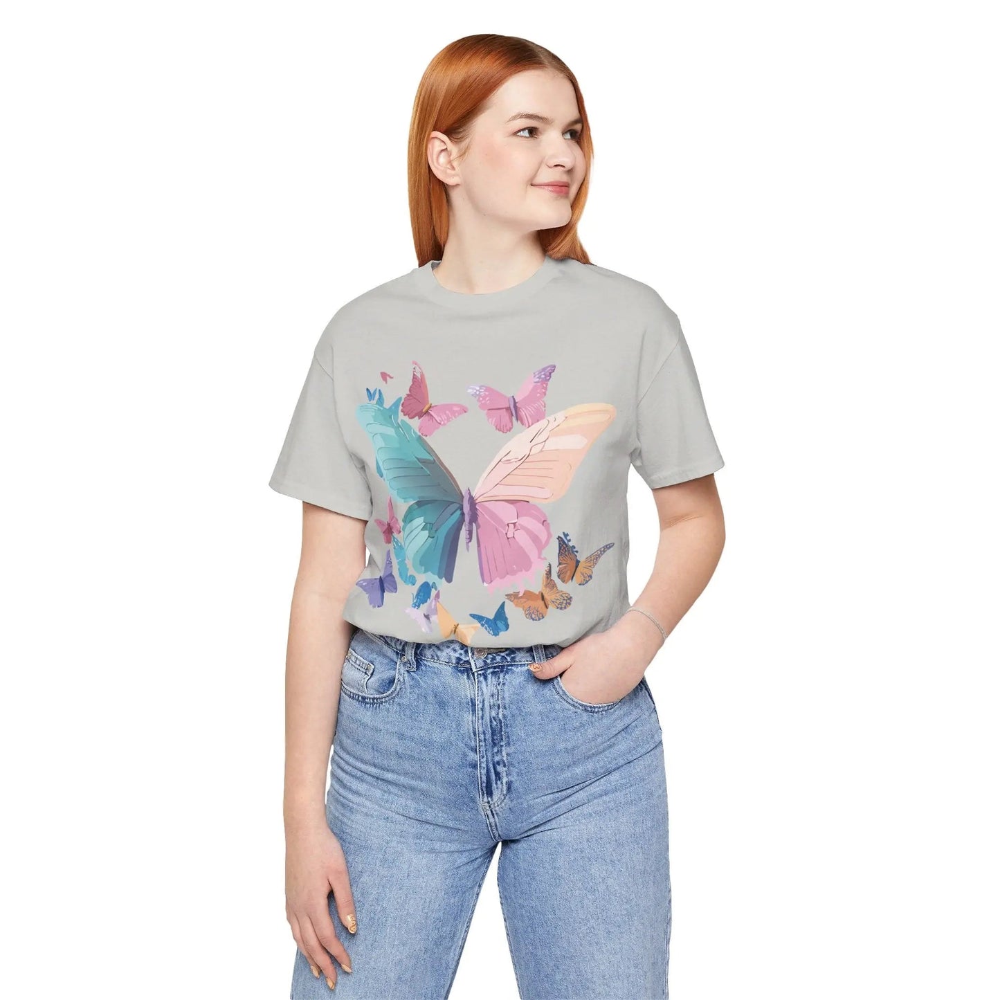 Butterfly Graphic Unisex 100 Cotton Lightweight Vintage Design Jersey Tee 109