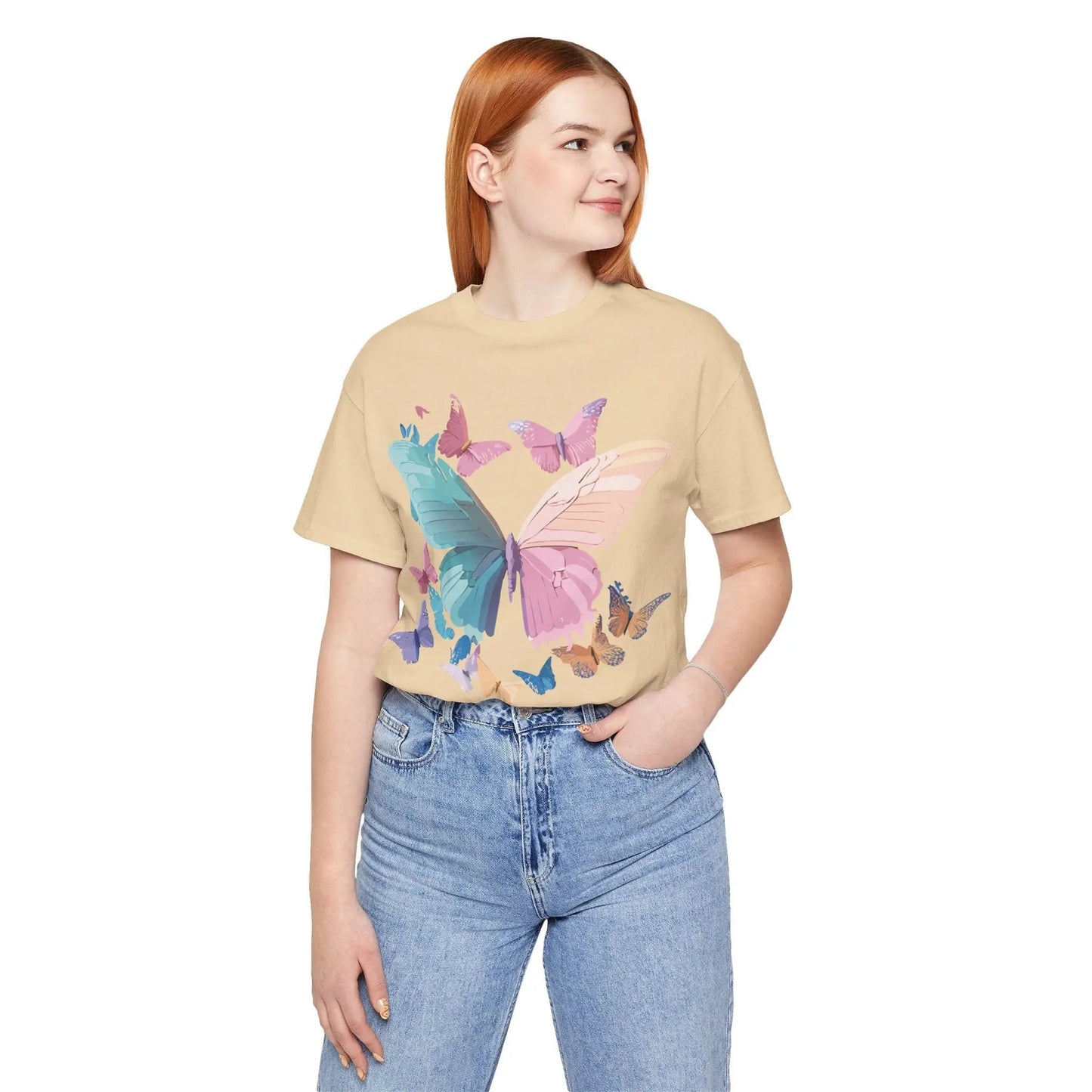 Butterfly Graphic Unisex 100 Cotton Lightweight Vintage Design Jersey Tee 109