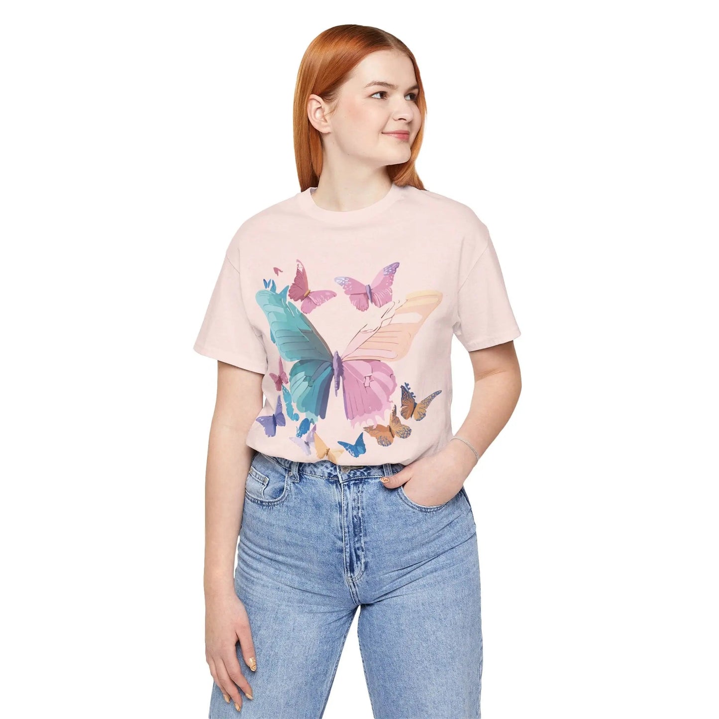 Butterfly Graphic Unisex 100 Cotton Lightweight Vintage Design Jersey Tee 109