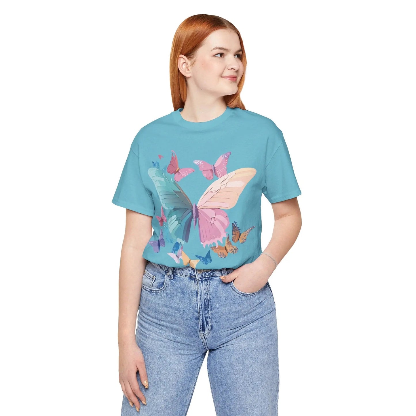 Butterfly Graphic Unisex 100 Cotton Lightweight Vintage Design Jersey Tee 109