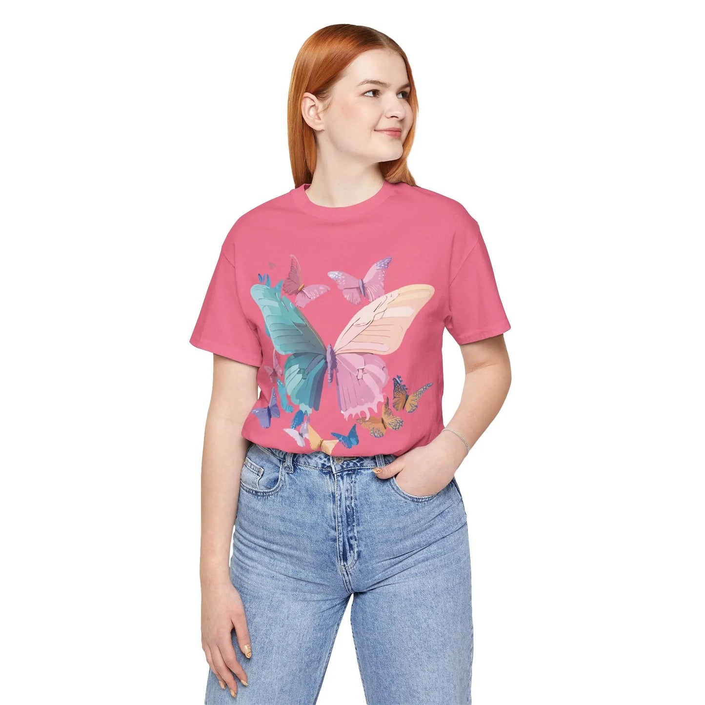 Butterfly Graphic Unisex 100 Cotton Lightweight Vintage Design Jersey Tee 109
