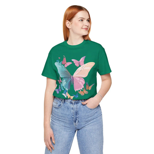 Butterfly Graphic Unisex 100 Cotton Lightweight Vintage Design Jersey Tee 108