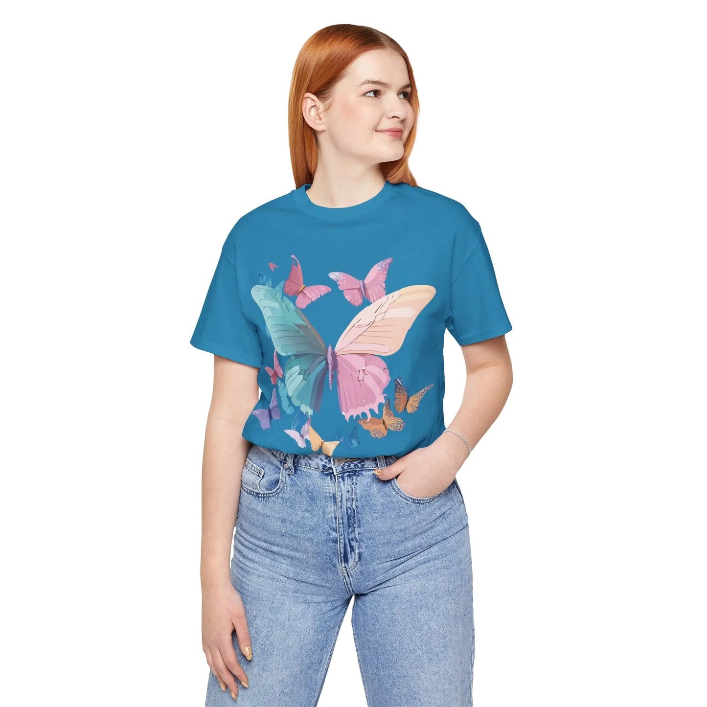 Butterfly Graphic Unisex 100 Cotton Lightweight Vintage Design Jersey Tee 108