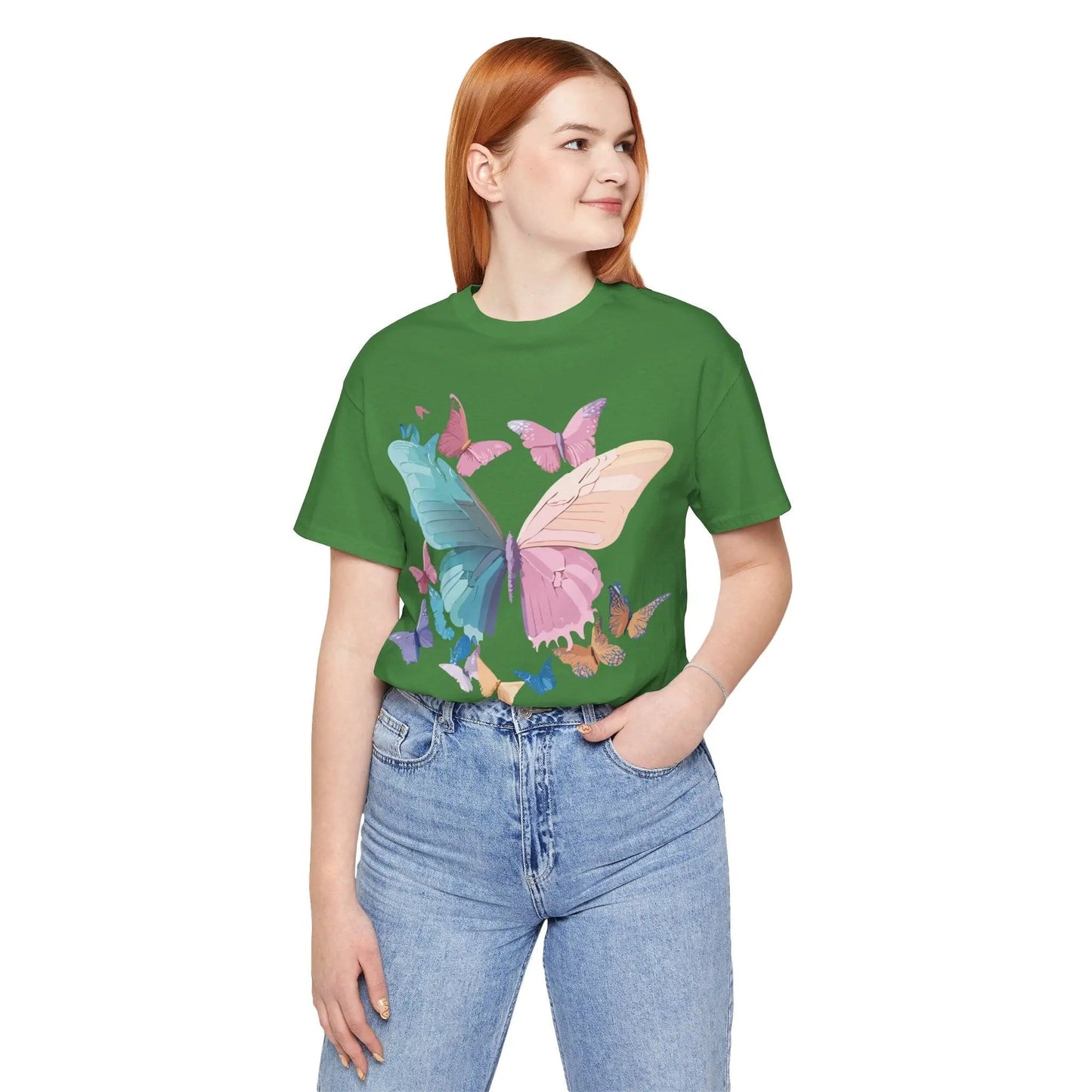 Butterfly Graphic Unisex 100 Cotton Lightweight Vintage Design Jersey Tee 108