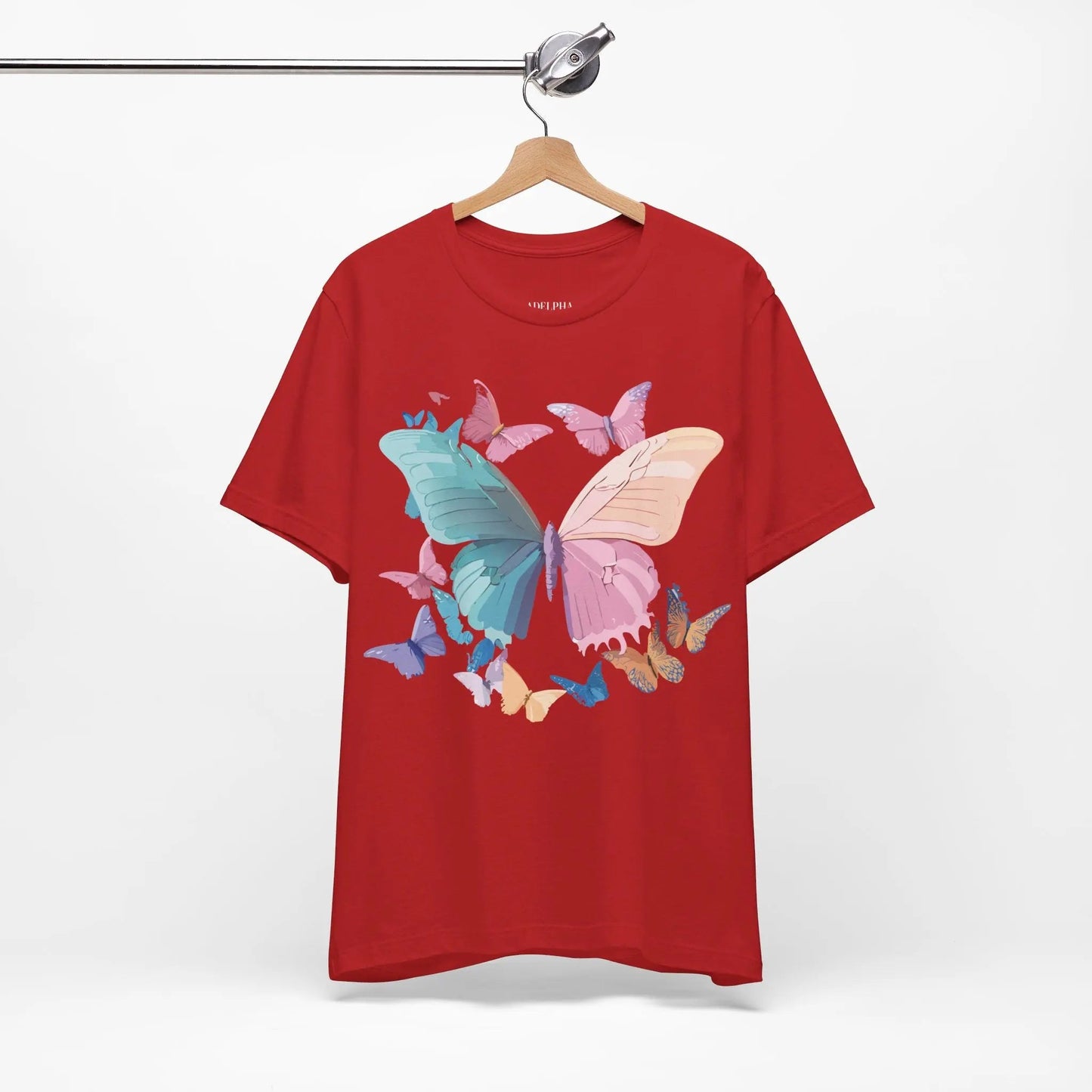 Butterfly Graphic Unisex 100 Cotton Lightweight Vintage Design Jersey Tee 108