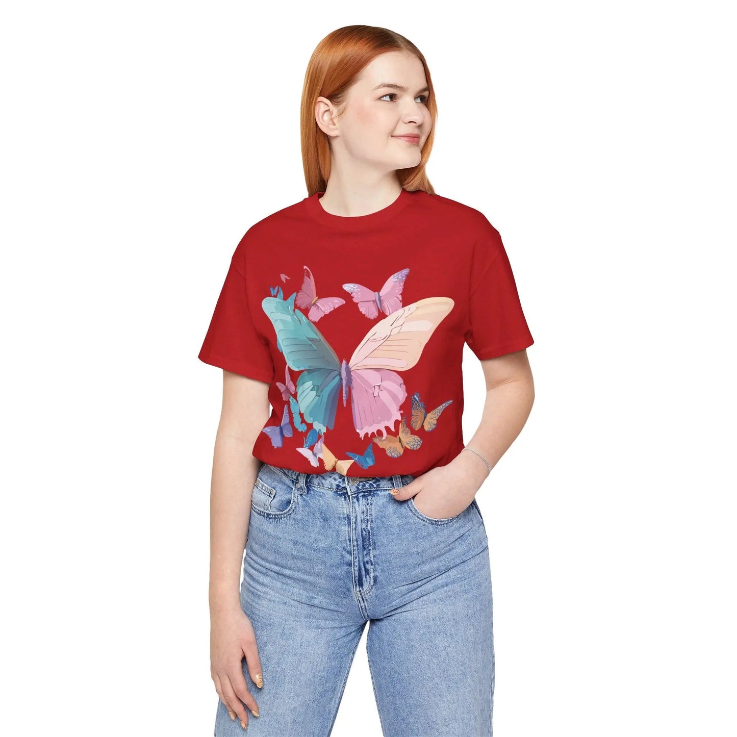 Butterfly Graphic Unisex 100 Cotton Lightweight Vintage Design Jersey Tee 108