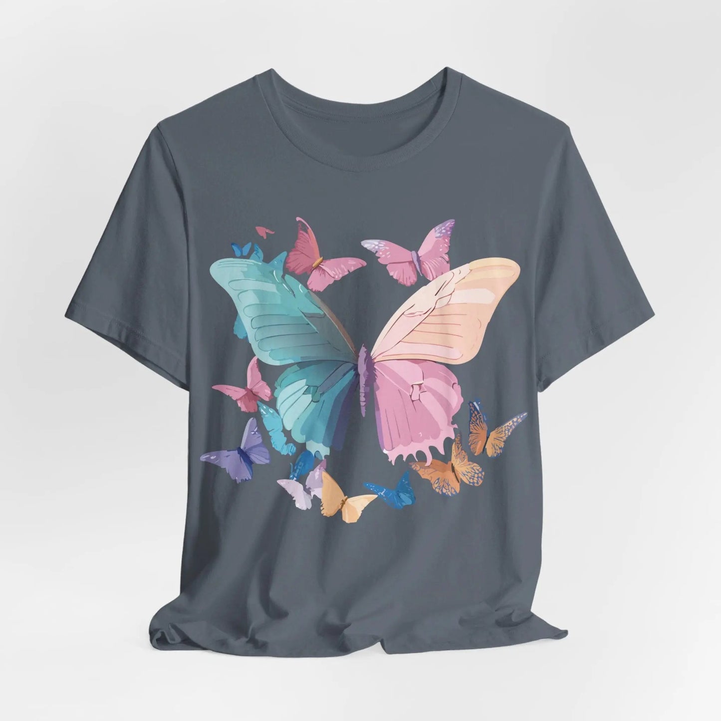 Butterfly Graphic Unisex 100 Cotton Lightweight Vintage Design Jersey Tee 108
