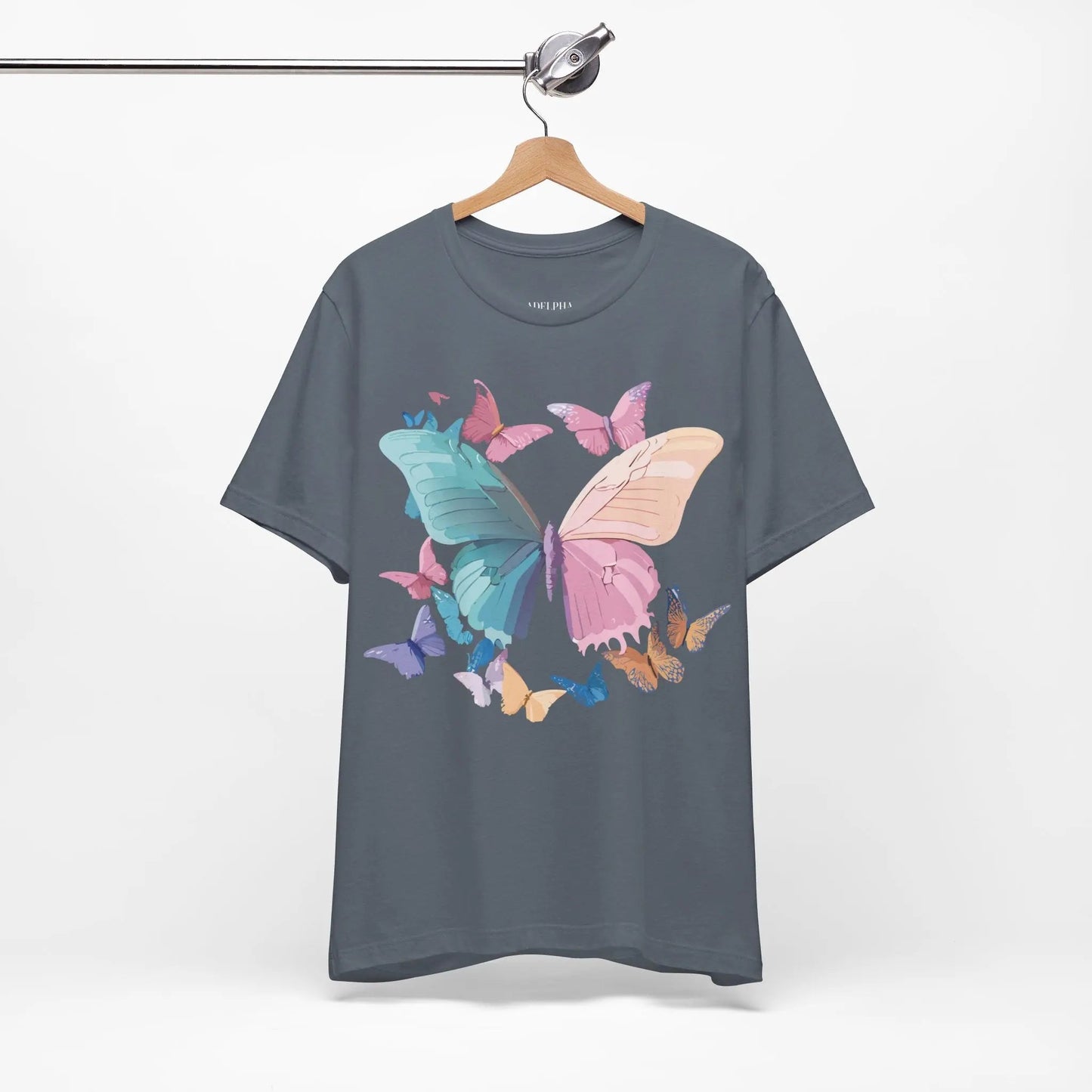 Butterfly Graphic Unisex 100 Cotton Lightweight Vintage Design Jersey Tee 108