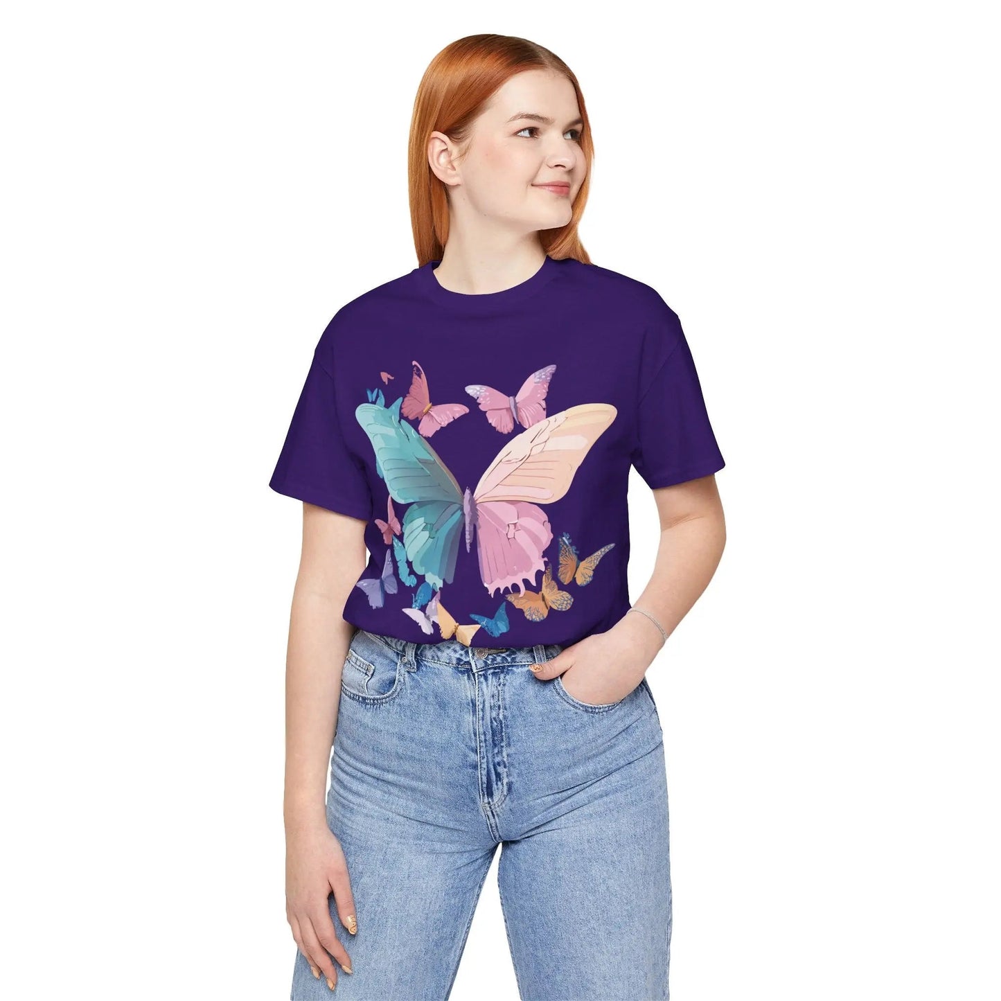 Butterfly Graphic Unisex 100 Cotton Lightweight Vintage Design Jersey Tee 108