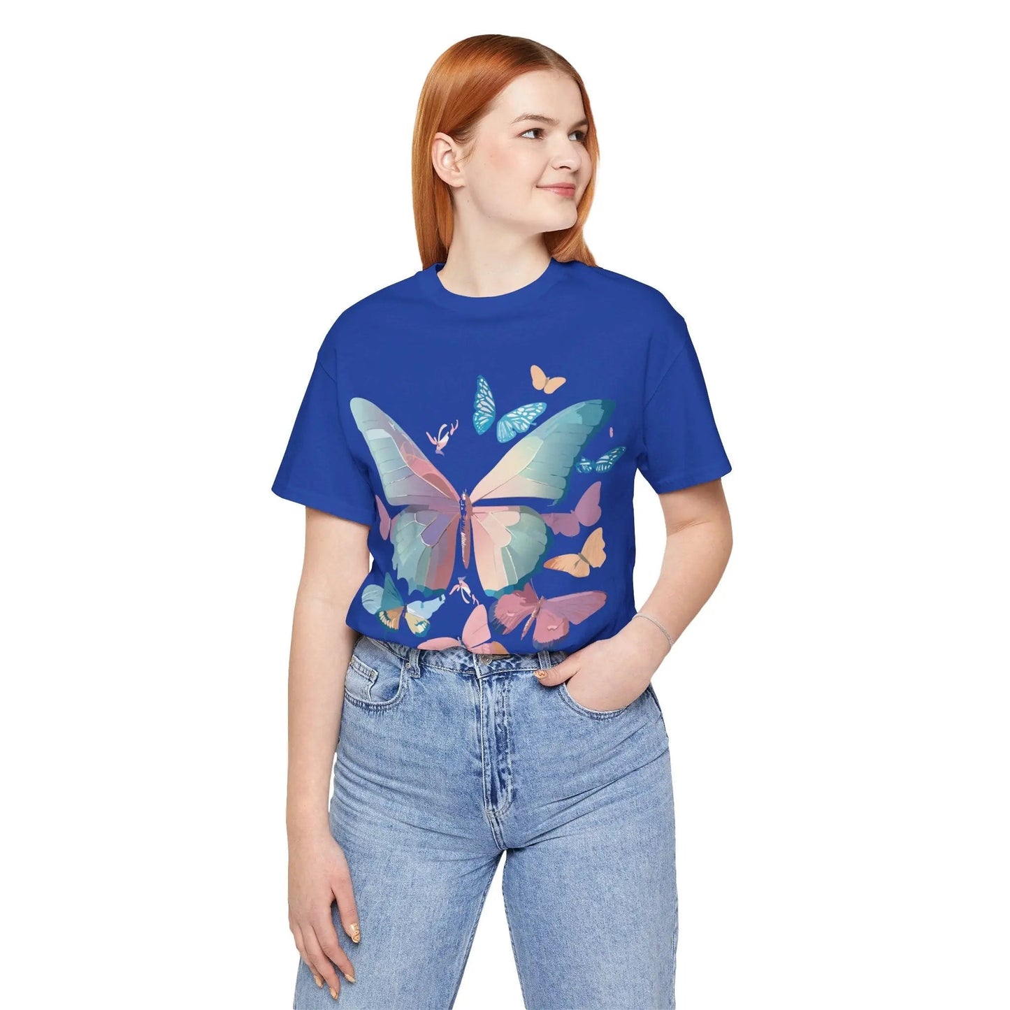 Butterfly Graphic Unisex 100 Cotton Lightweight Vintage Design Jersey Tee 106