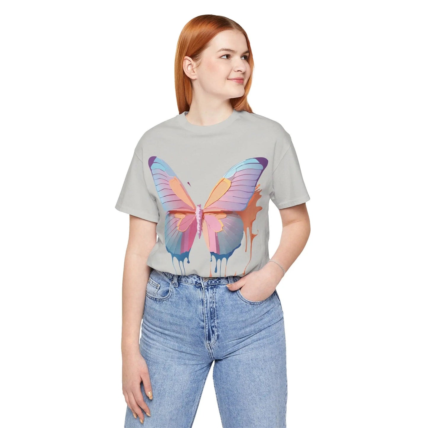Butterfly Graphic Unisex 100 Cotton Lightweight Vintage Design Jersey Tee 105