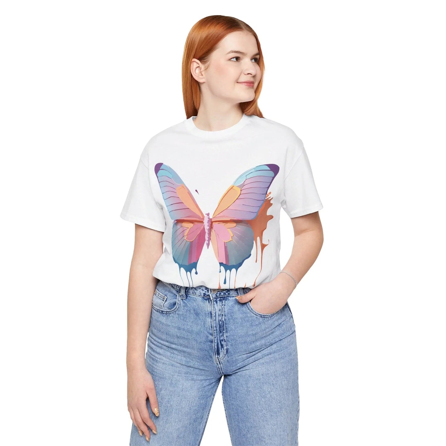 Butterfly Graphic Unisex 100 Cotton Lightweight Vintage Design Jersey Tee 105