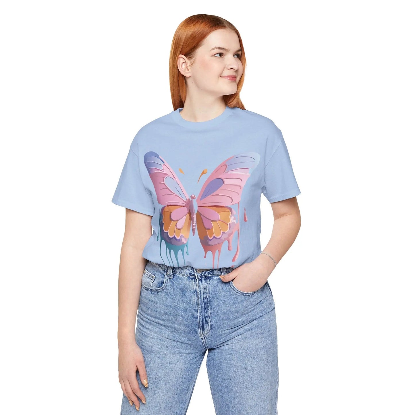 Butterfly Graphic Unisex 100 Cotton Lightweight Vintage Design Jersey Tee 103