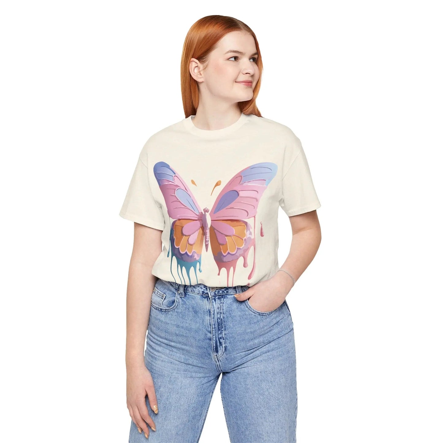 Butterfly Graphic Unisex 100 Cotton Lightweight Vintage Design Jersey Tee 103