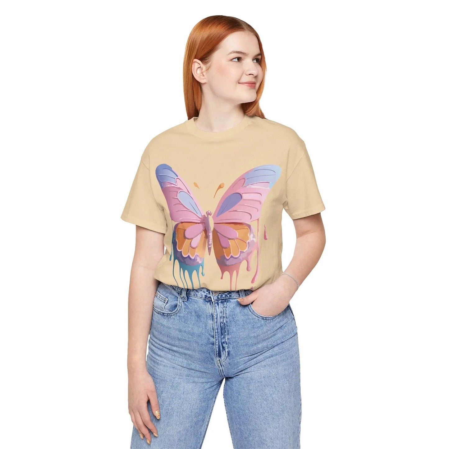 Butterfly Graphic Unisex 100 Cotton Lightweight Vintage Design Jersey Tee 103