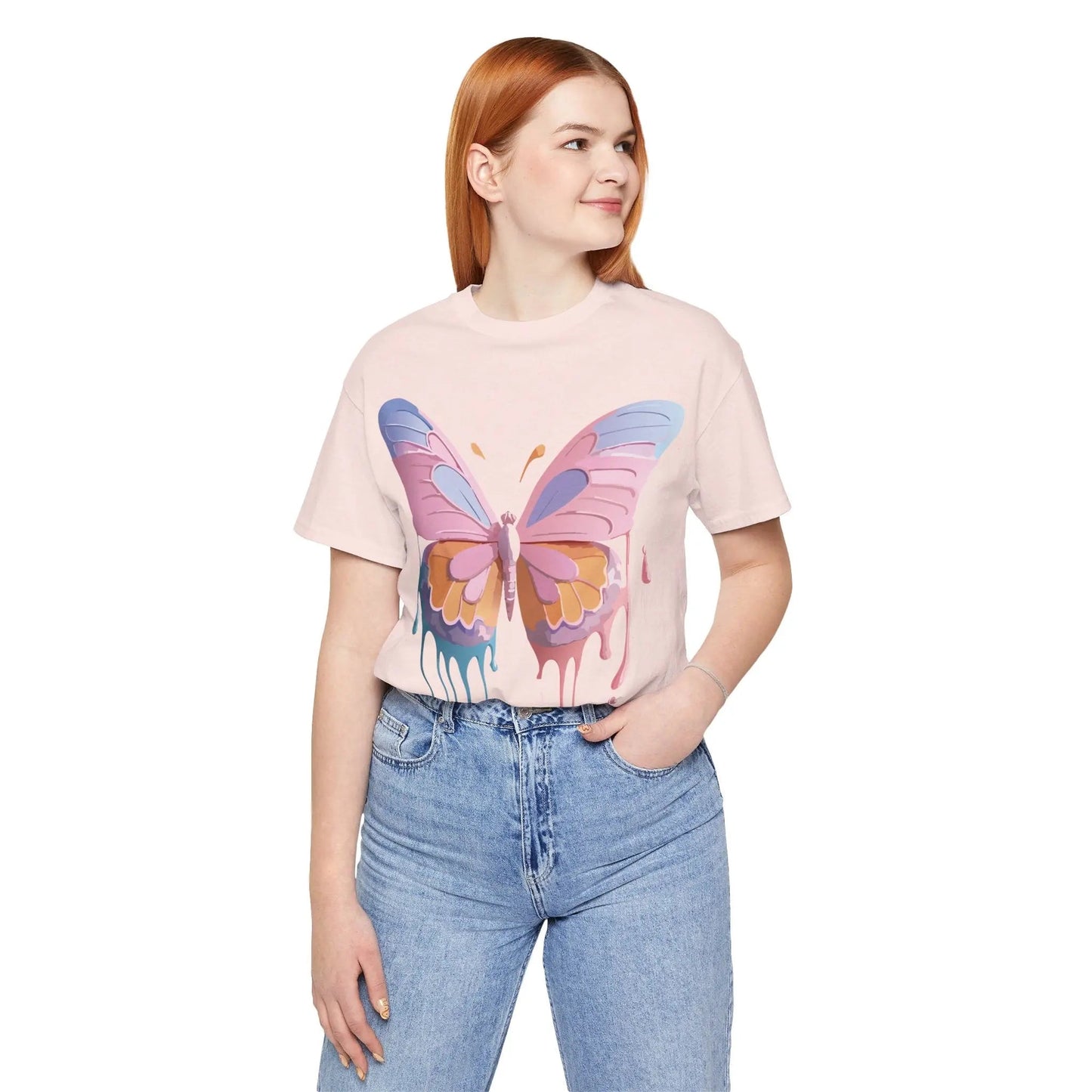 Butterfly Graphic Unisex 100 Cotton Lightweight Vintage Design Jersey Tee 103