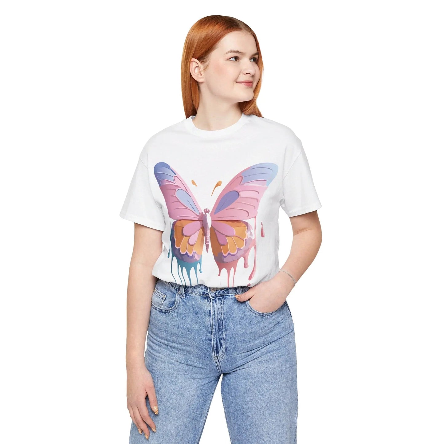 Butterfly Graphic Unisex 100 Cotton Lightweight Vintage Design Jersey Tee 103