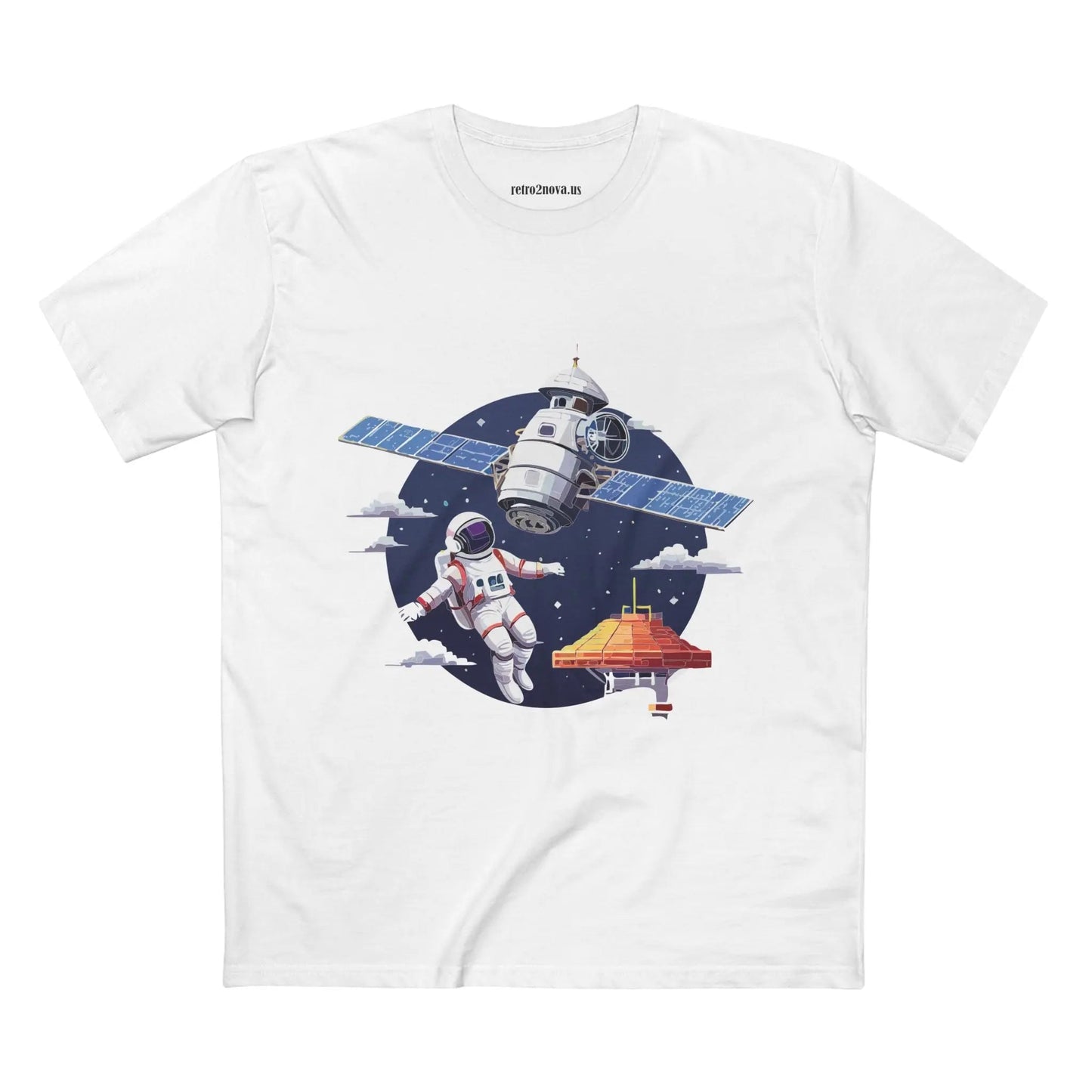 Cosmos Astronaut Shirt Unisex Premium Cotton Tee With Original Retro2Nova Art Design