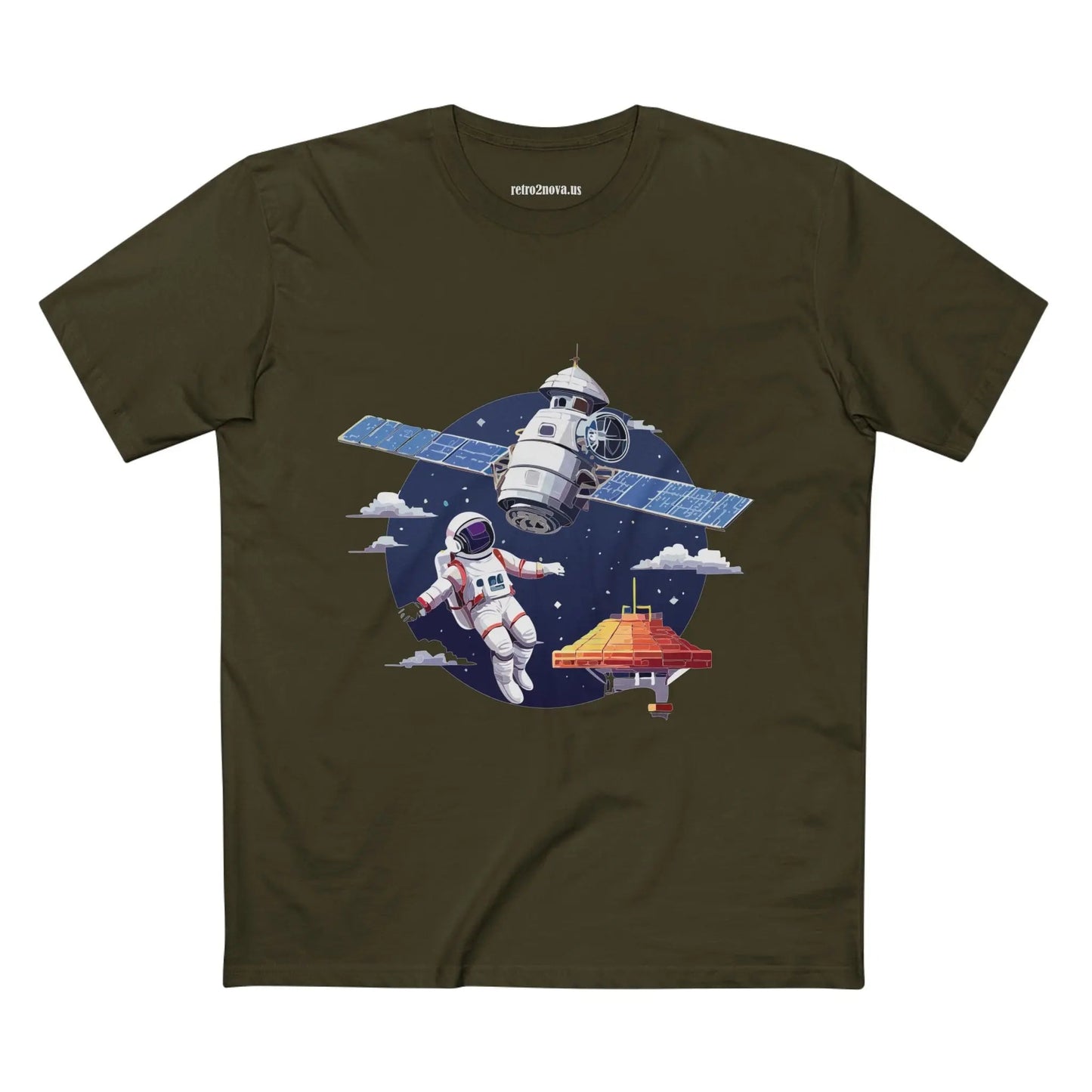 Cosmos Astronaut Shirt Unisex Premium Cotton Tee With Original Retro2Nova Art Design