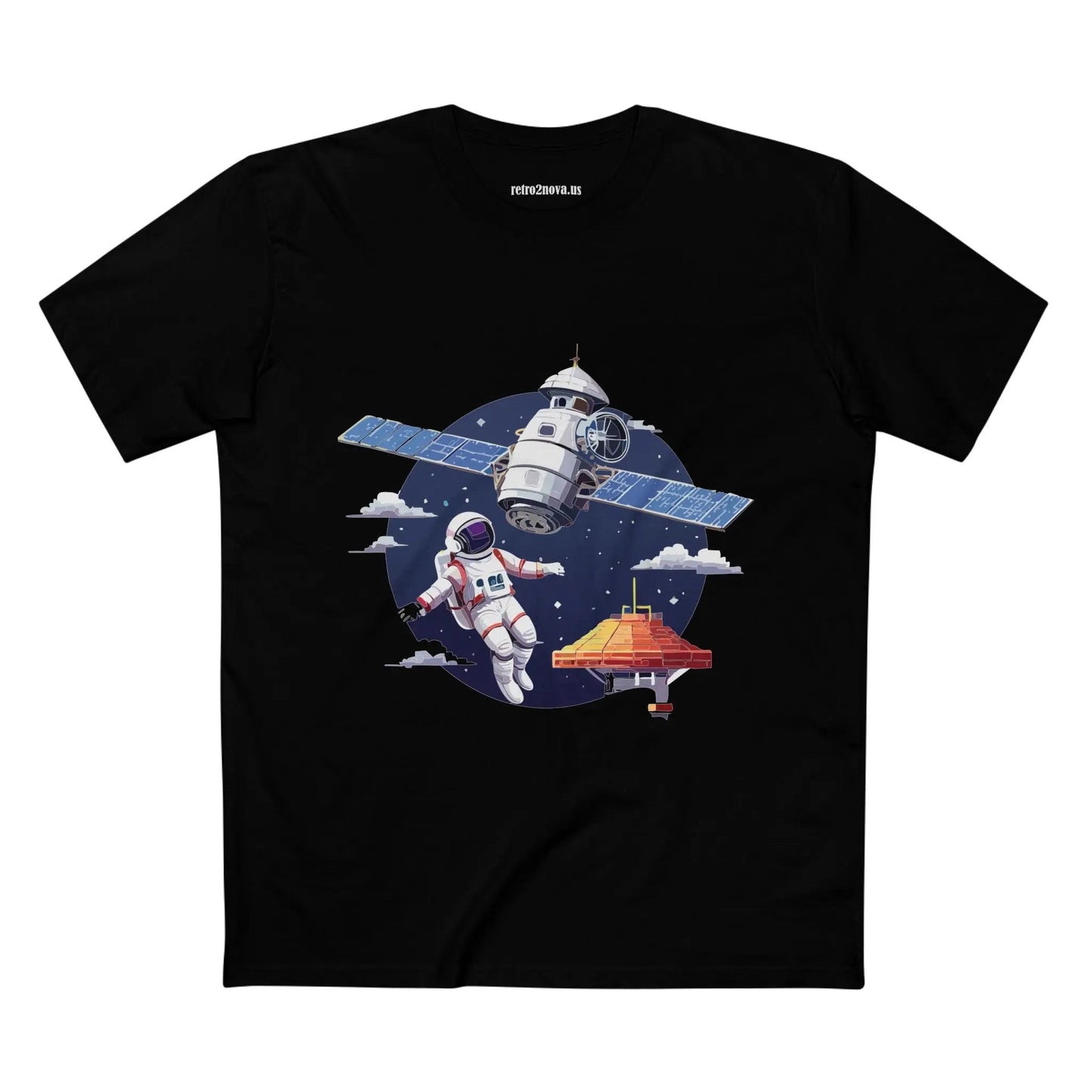 Cosmos Astronaut Shirt Unisex Premium Cotton Tee With Original Retro2Nova Art Design
