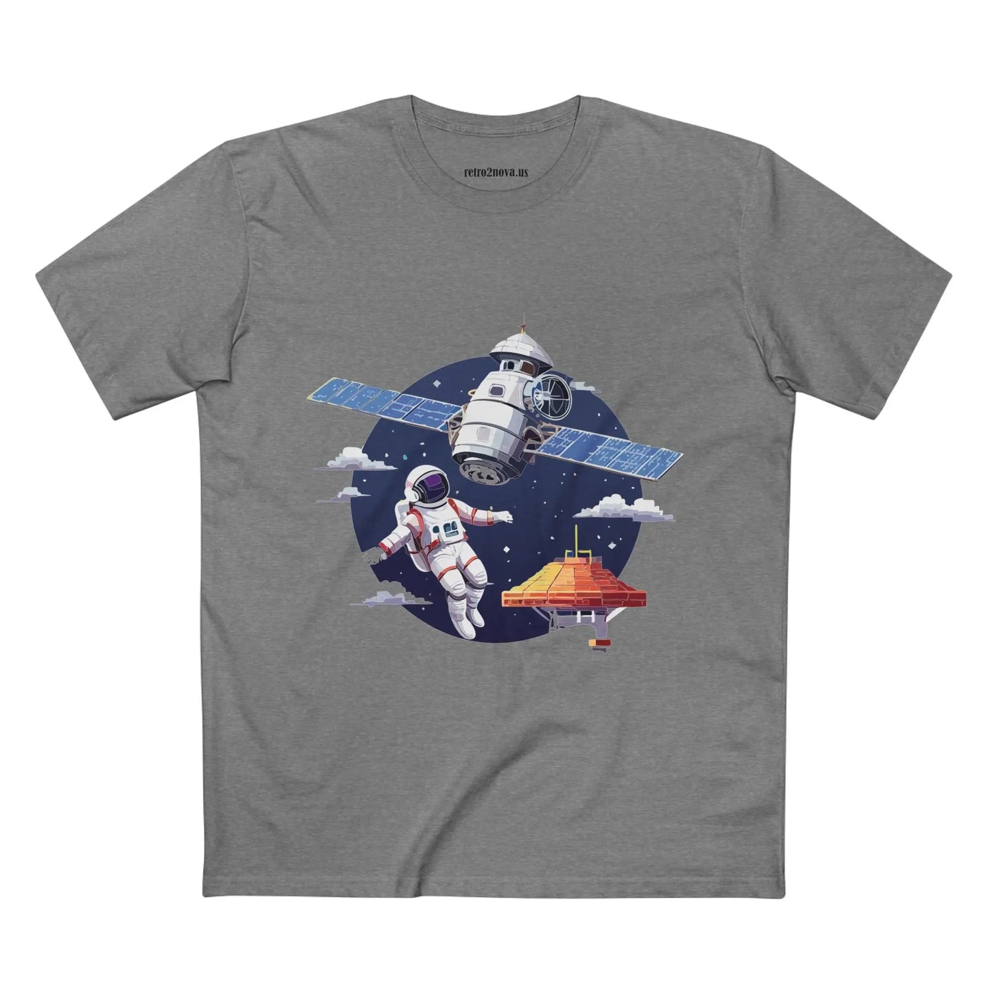 Cosmos Astronaut Shirt Unisex Premium Cotton Tee With Original Retro2Nova Art Design