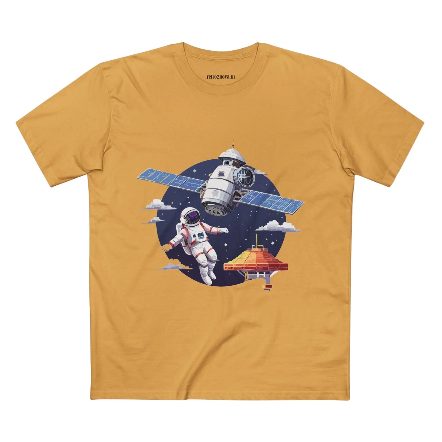 Cosmos Astronaut Shirt Unisex Premium Cotton Tee With Original Retro2Nova Art Design