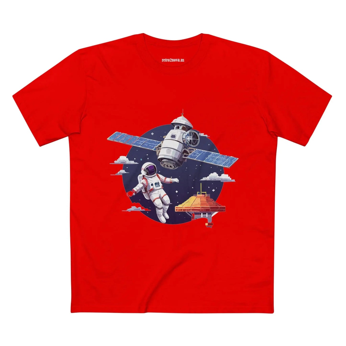 Cosmos Astronaut Shirt Unisex Premium Cotton Tee With Original Retro2Nova Art Design