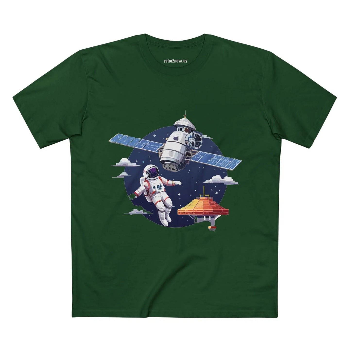 Cosmos Astronaut Shirt Unisex Premium Cotton Tee With Original Retro2Nova Art Design