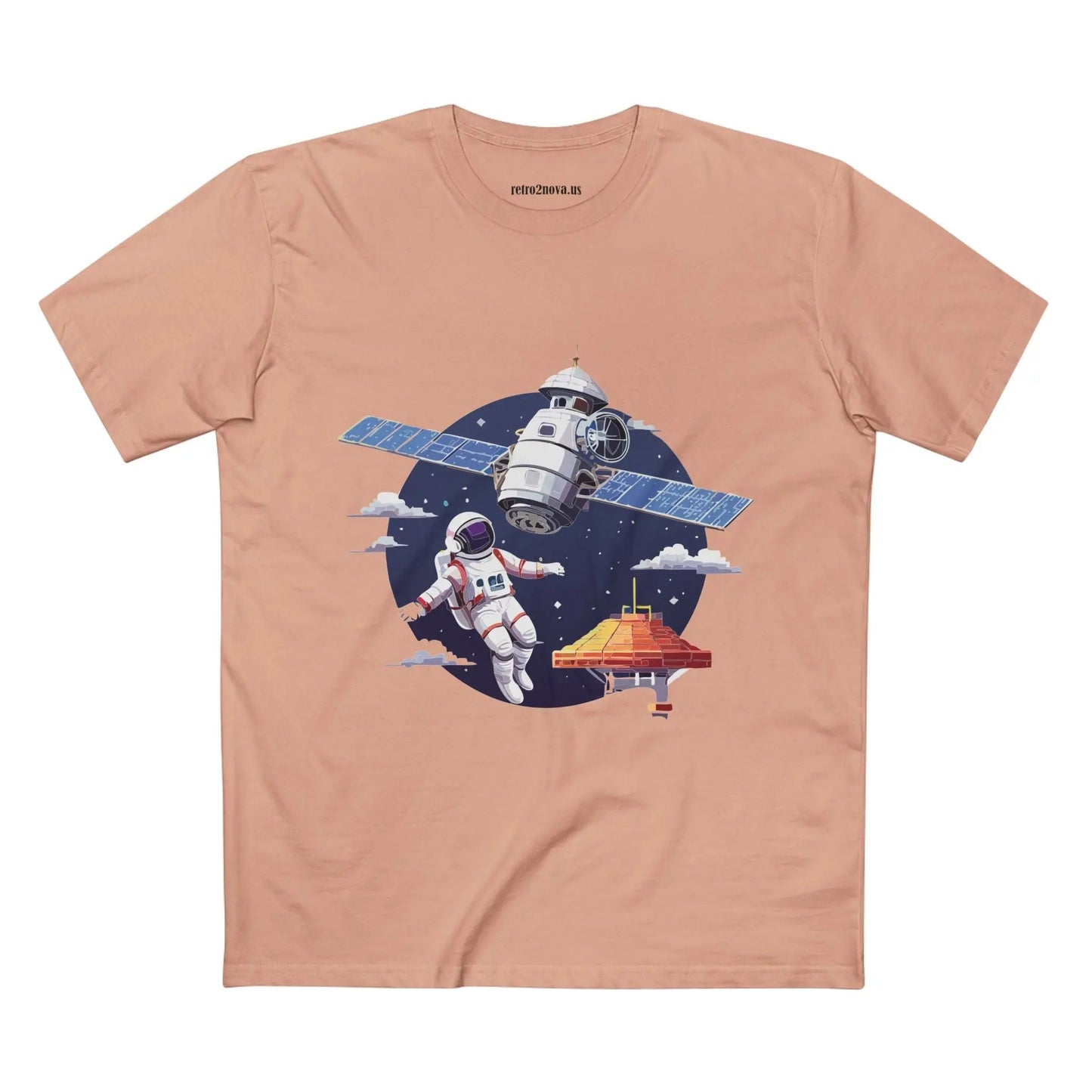 Cosmos Astronaut Shirt Unisex Premium Cotton Tee With Original Retro2Nova Art Design