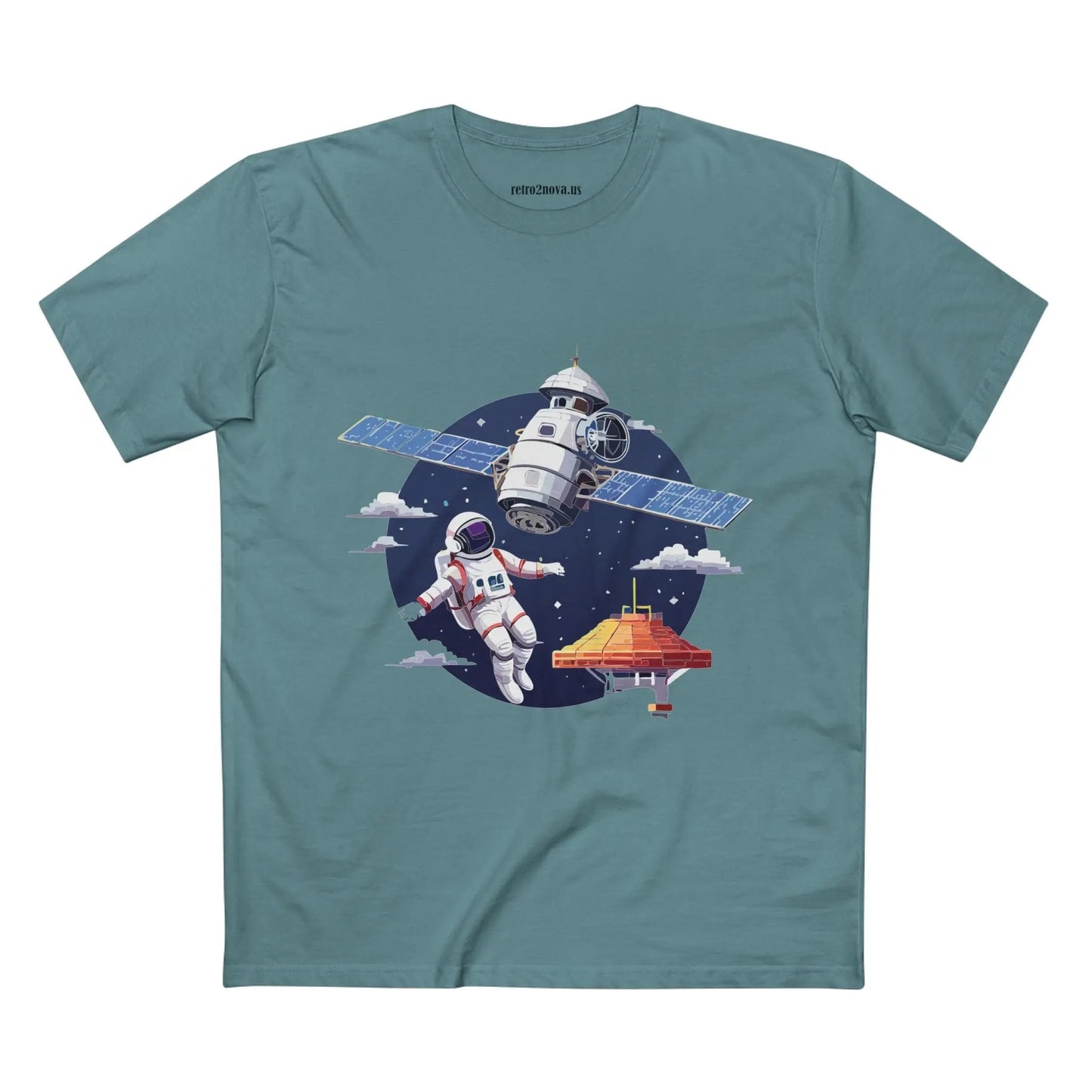 Cosmos Astronaut Shirt Unisex Premium Cotton Tee With Original Retro2Nova Art Design