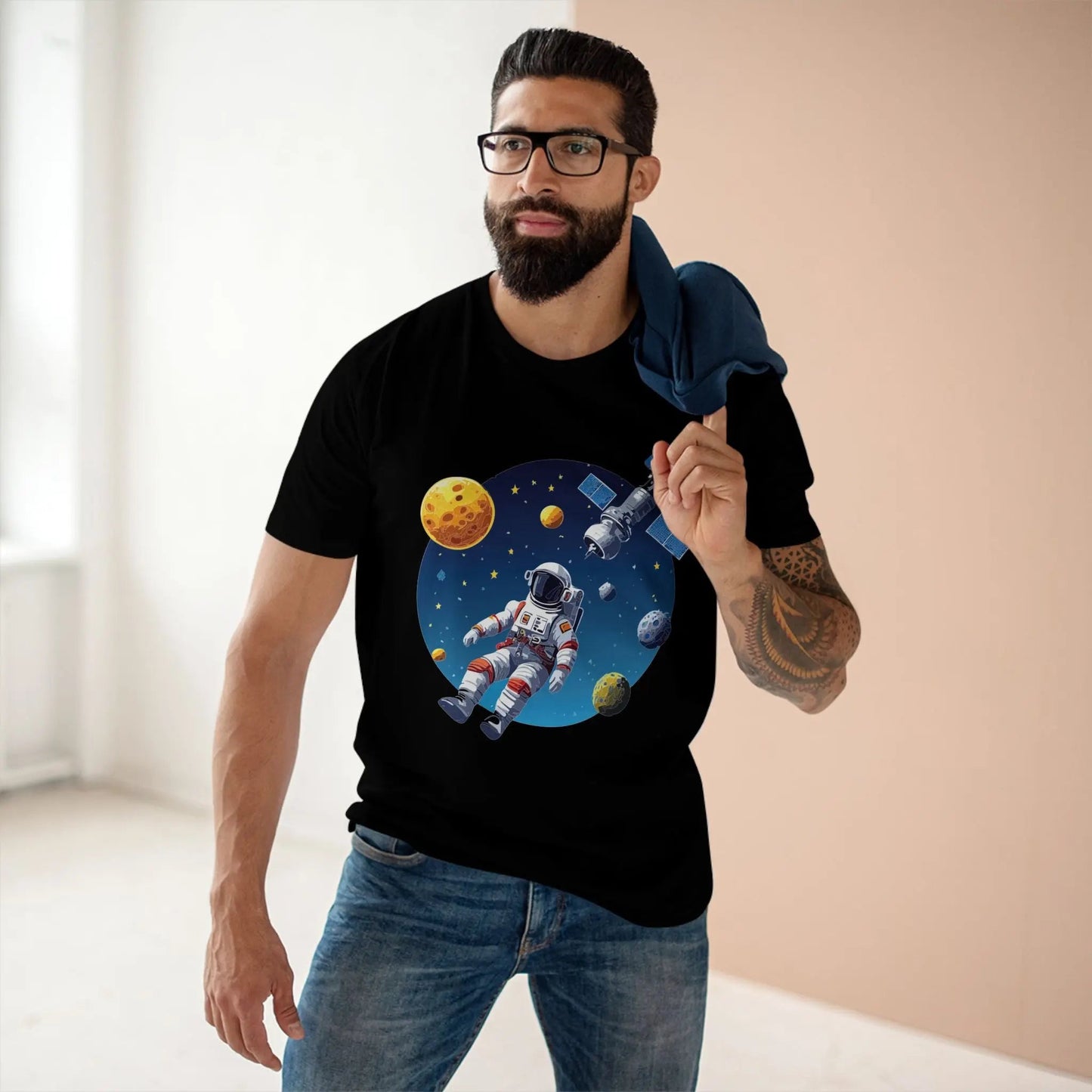 Cosmos Astronaut Shirt Premium Cotton Unisex Tee With Original Retro Art Retro2Nova CS 22