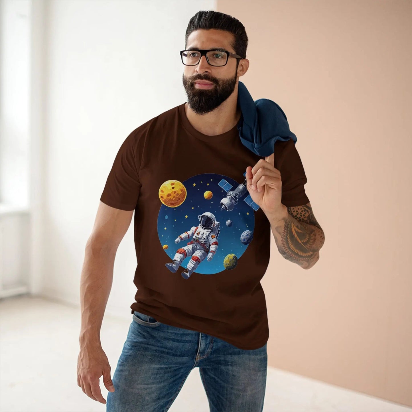 Cosmos Astronaut Shirt Premium Cotton Unisex Tee With Original Retro Art Retro2Nova CS 22