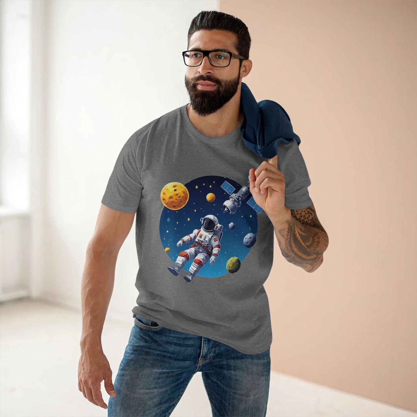 Cosmos Astronaut Shirt Premium Cotton Unisex Tee With Original Retro Art Retro2Nova CS 22