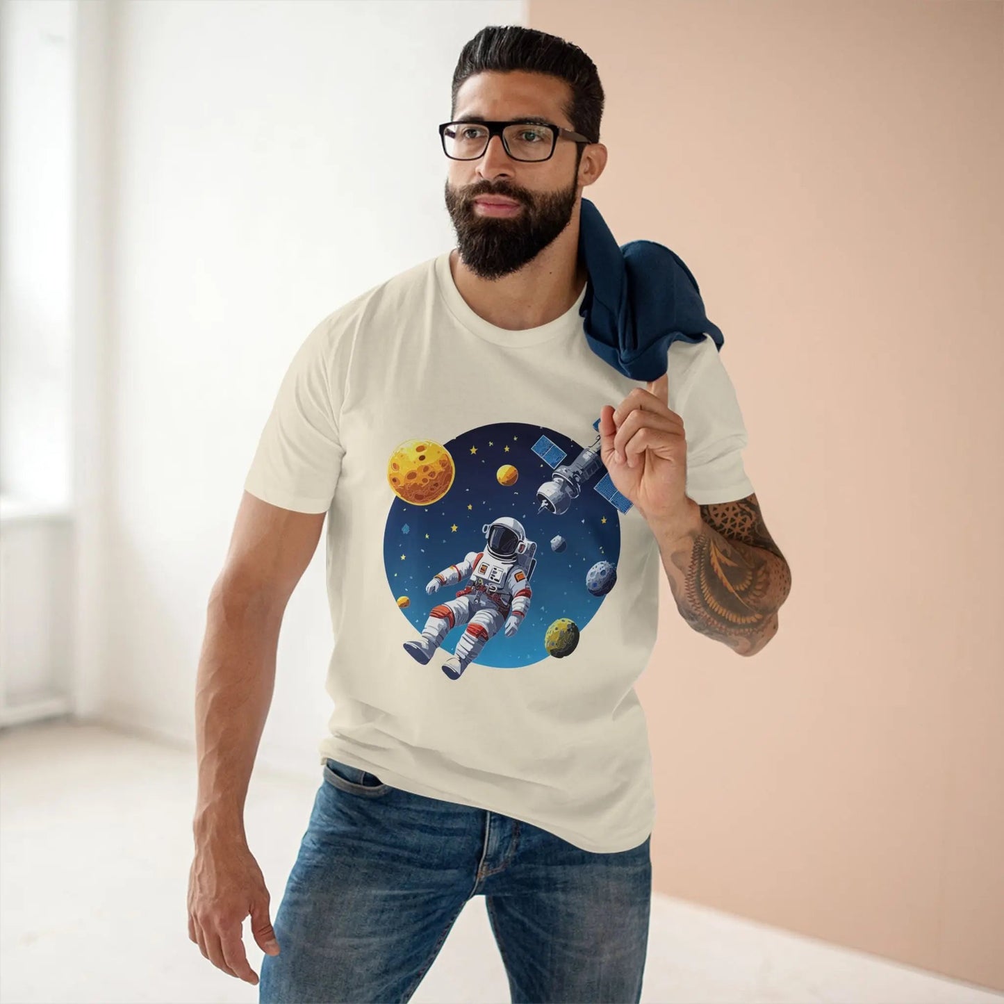 Cosmos Astronaut Shirt Premium Cotton Unisex Tee With Original Retro Art Retro2Nova CS 22