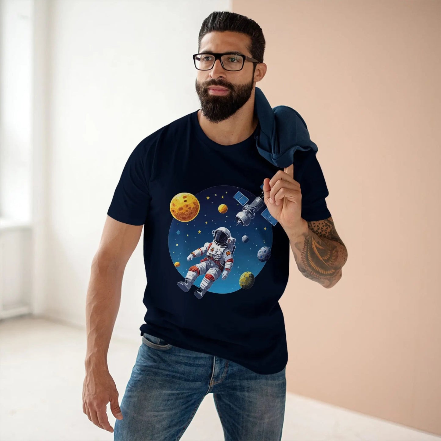 Cosmos Astronaut Shirt Premium Cotton Unisex Tee With Original Retro Art Retro2Nova CS 22