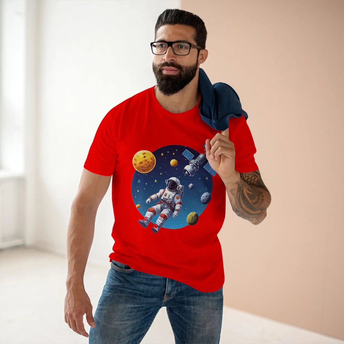 Cosmos Astronaut Shirt Premium Cotton Unisex Tee With Original Retro Art Retro2Nova CS 22