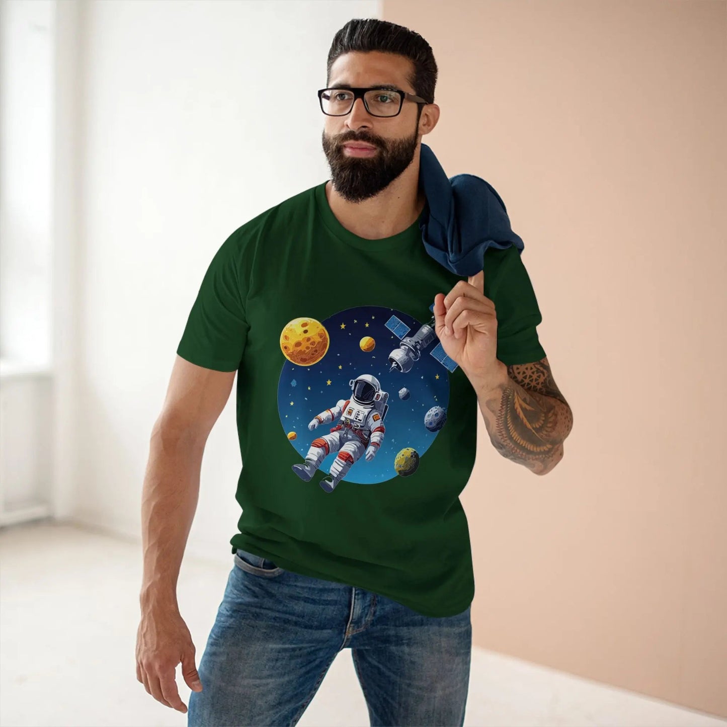 Cosmos Astronaut Shirt Premium Cotton Unisex Tee With Original Retro Art Retro2Nova CS 22