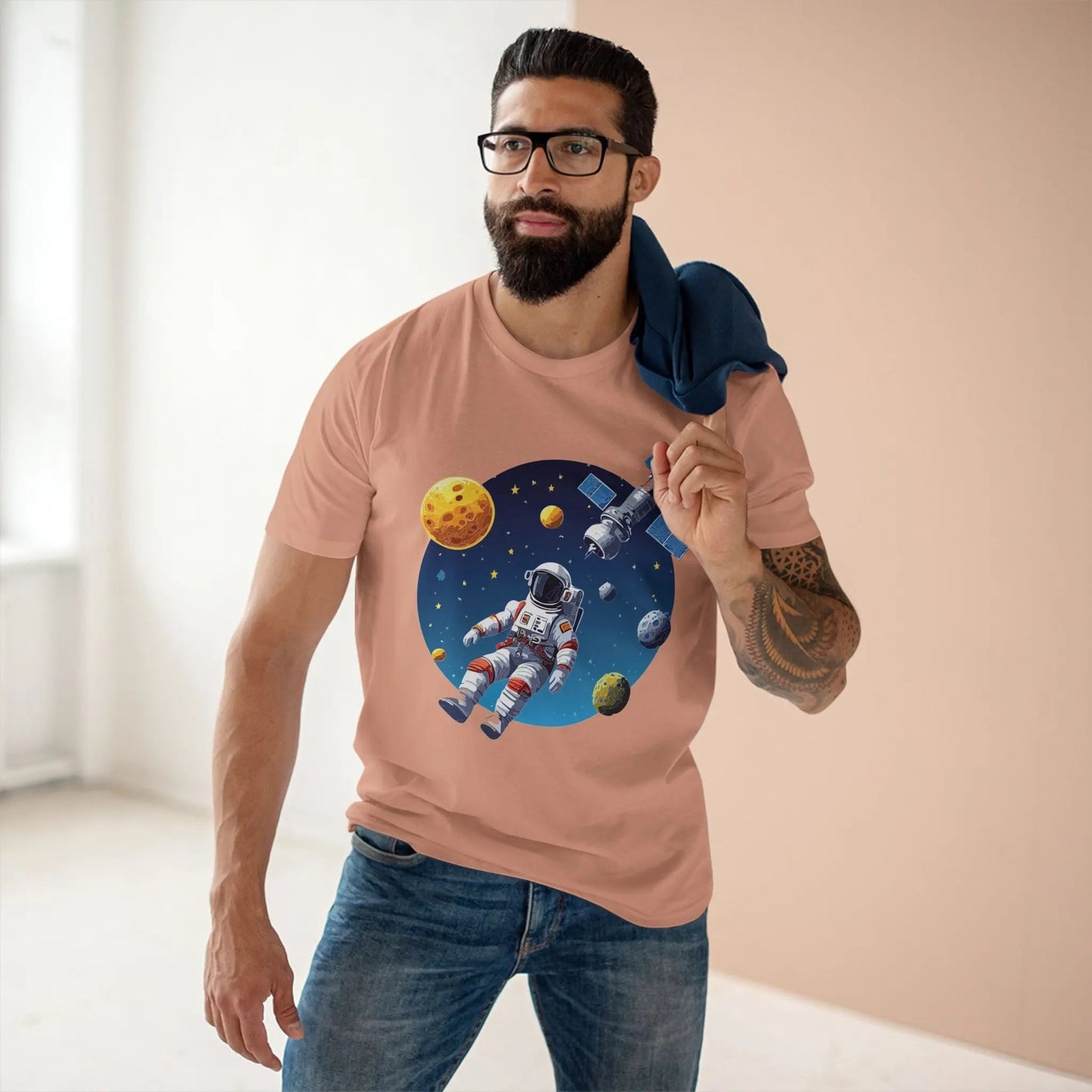 Cosmos Astronaut Shirt Premium Cotton Unisex Tee With Original Retro Art Retro2Nova CS 22