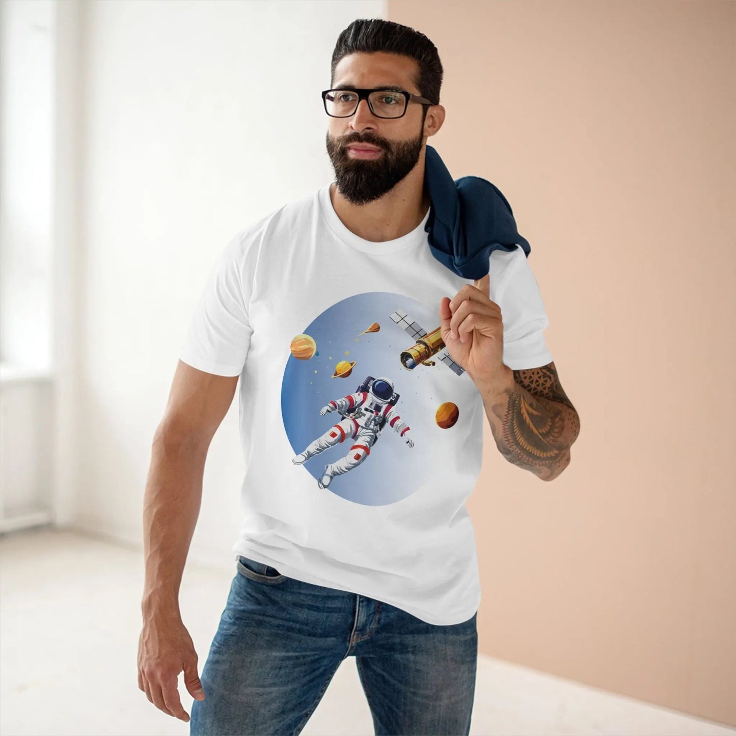Cosmos Astronaut Shirt CS20 Unisex Premium Cotton Tee With Original Art Design Retro2Nova