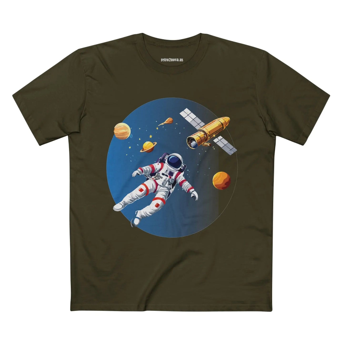 Cosmos Astronaut Shirt CS20 Unisex Premium Cotton Tee With Original Art Design Retro2Nova
