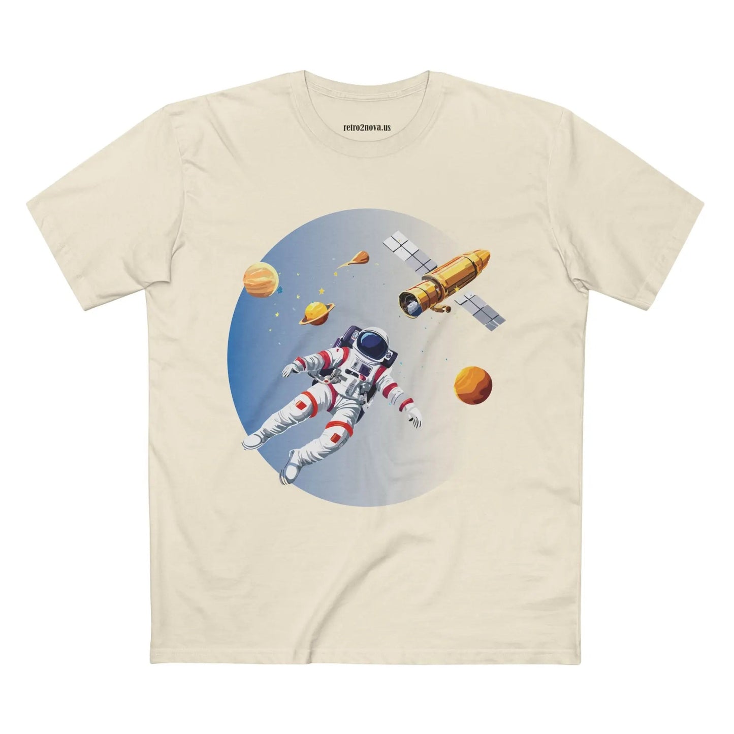 Cosmos Astronaut Shirt CS20 Unisex Premium Cotton Tee With Original Art Design Retro2Nova