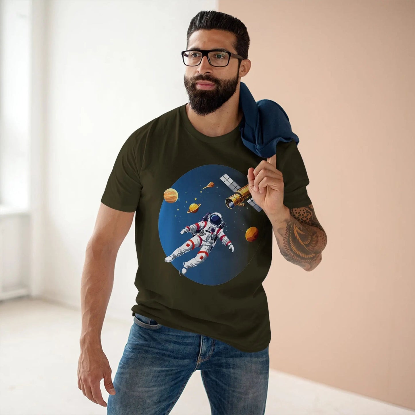 Cosmos Astronaut Shirt CS20 Unisex Premium Cotton Tee With Original Art Design Retro2Nova