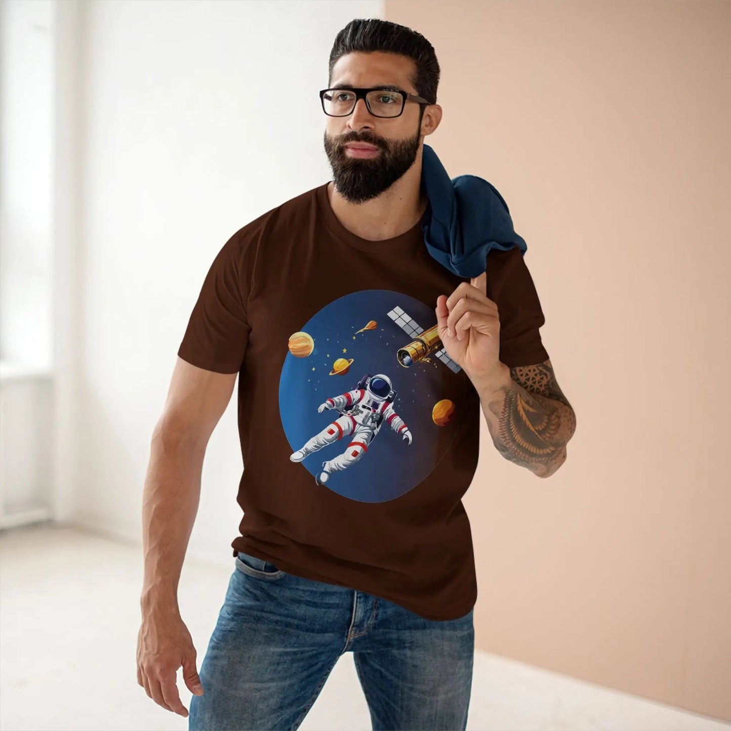 Cosmos Astronaut Shirt CS20 Unisex Premium Cotton Tee With Original Art Design Retro2Nova