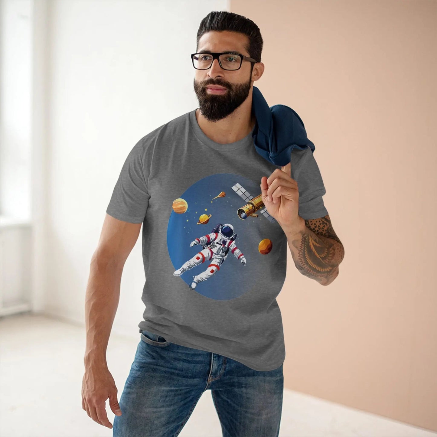 Cosmos Astronaut Shirt CS20 Unisex Premium Cotton Tee With Original Art Design Retro2Nova