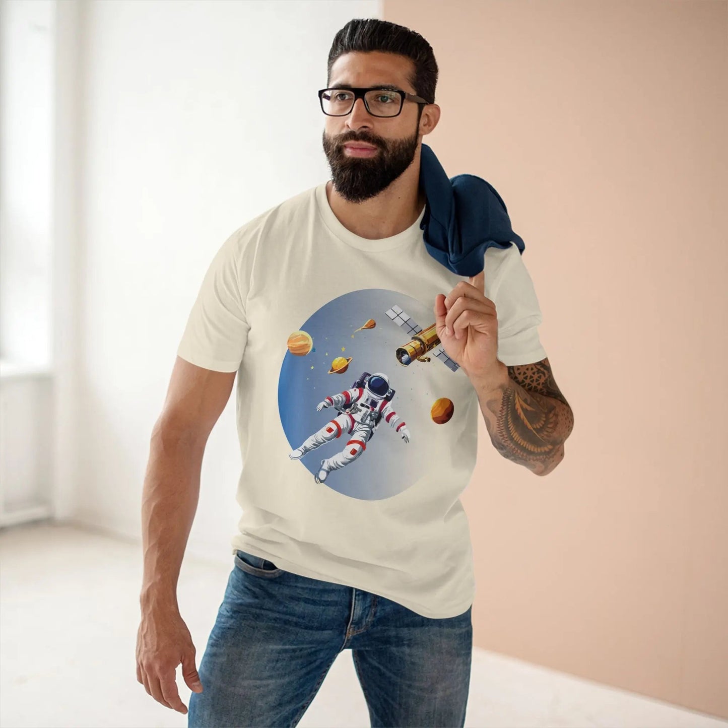Cosmos Astronaut Shirt CS20 Unisex Premium Cotton Tee With Original Art Design Retro2Nova
